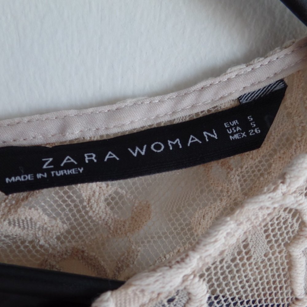 ZARA WOMAN Nude Lace Sleeveless Dress, sz S - Picture 10 of 10